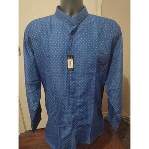 New Damante Couture Collection 17-34/35 (2XL) Long Sleeve Dress Shirt Blue NWT